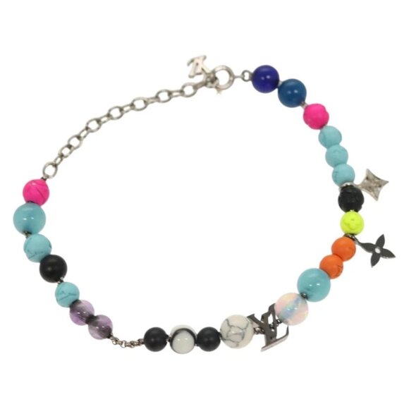 LOUIS VUITTON Brass Beads Bracelet metal Light Blue MP2938 LV Auth 136336 - Picture 1 of 12